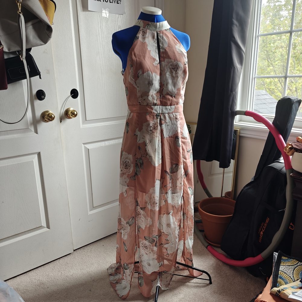 Dynamite Pink and Cream Halter Maxi Dress - Picture 6 of 6